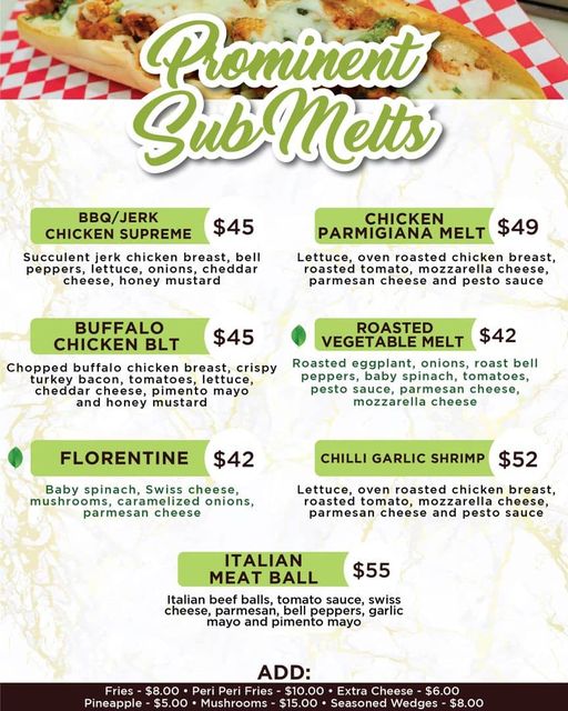 Specialty Sub Melts