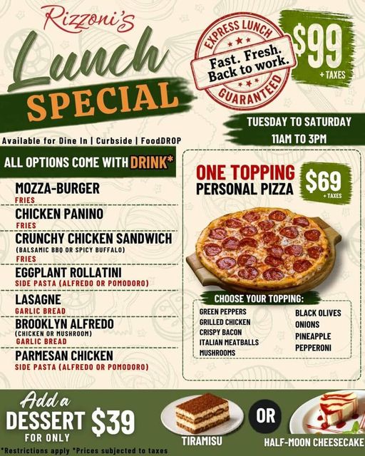 Lunch Special - $99